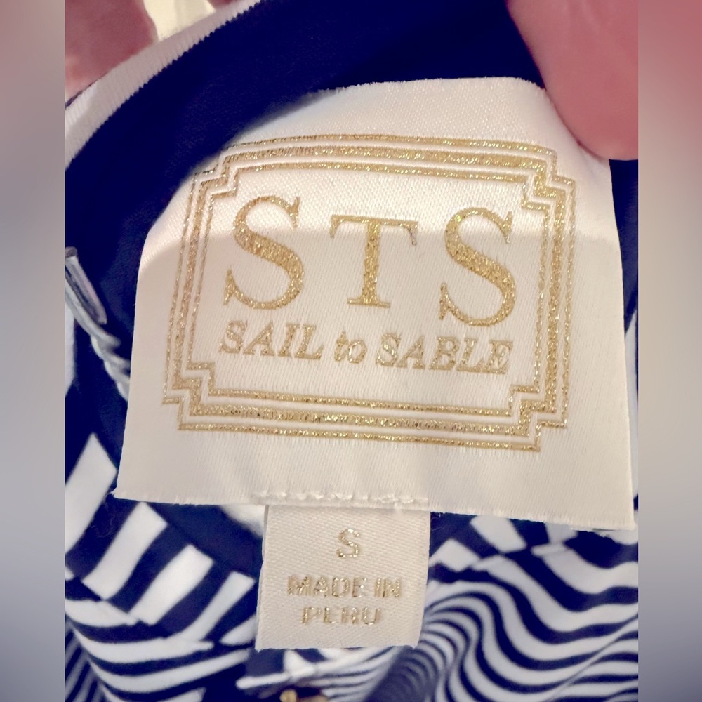 NWOT Sail to Sable Navy and White Striped button front Jacket, small. - Picture 6 of 9